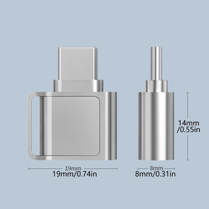 Aluminum USB Type C Memory Card Adapter Small Designs Travel Friendly Tiny Adapter Suitable for Mobile Devices