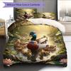Cartoon Pattern Bedding Quilt Set Quilt Cover Pillowcase Home Decoration Birthday Gift (1 * Duvet Cover + 2 * Pillowcase, Without Core)