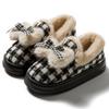 Cotton slippers new autumn and winter cotton shoes velvet warm soft-soled confinement shoes Japanese bow cotton shoes