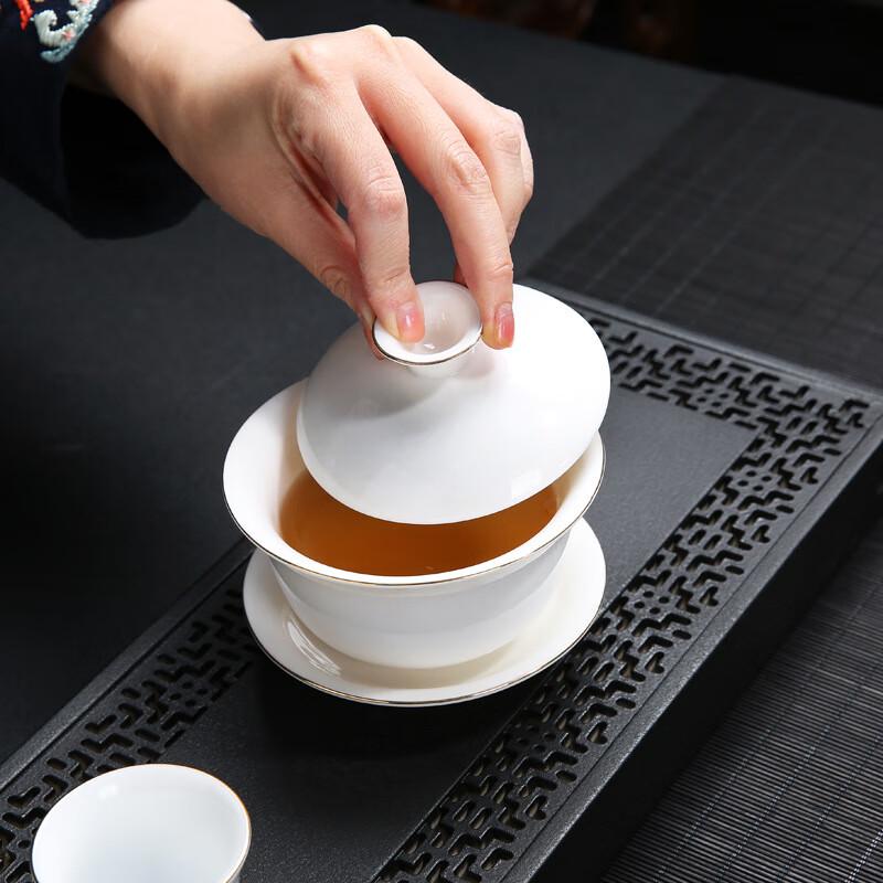 Dehua White Porcelain SanCai Gaiwan Tea Bowl