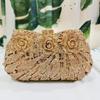 Diamonds White Clear Women Evening Bag Luxury Flower  Rhinestone Clutches Crystal Handbag 32 Colors Wedding Bridal Party Purses