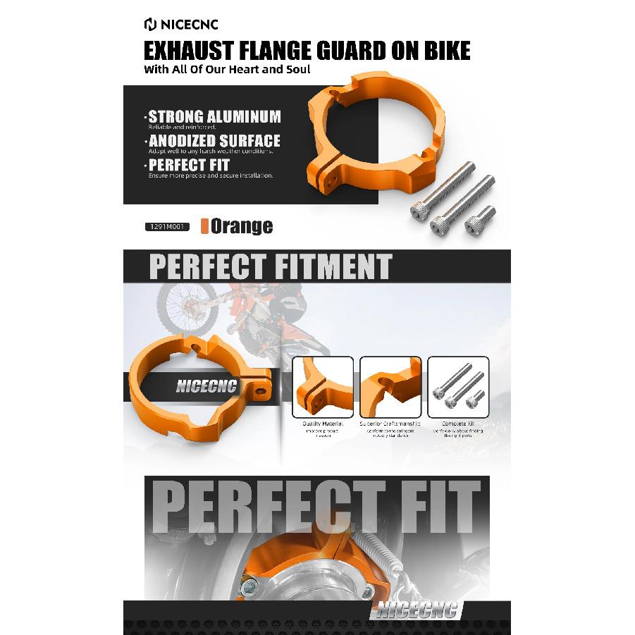 NICECNC For KTM EXC 300 250 300 XCW EXC TPI 2023 XC SX XCW Six Days TPI 2017-2022 Exhaust Tip Muffler Pipe Clamp Flange Guard