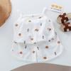Kids Summer Cotton Camisole Set Thin Breathable Sleeveless Home Wear Boys Girls Baby Pajamas