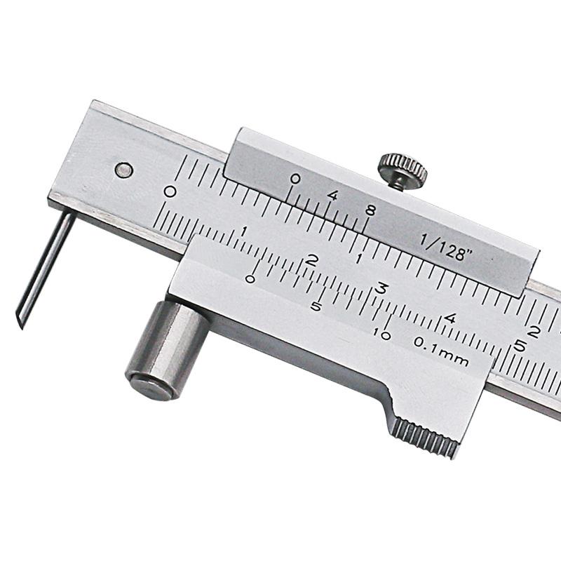 Kerseo Marking Vernier Caliper with Carbide Needle 0-200mm Scriber Parallel Stainless Steel Marking Ruler Gauge Measuring Tool