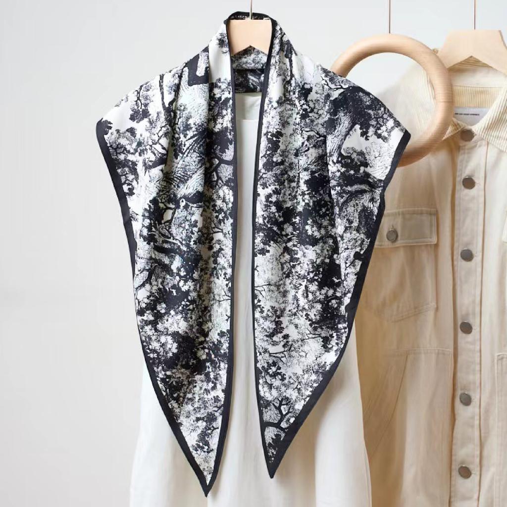 Waist Accessories Triangle Silk Scarf Waist Seal Women'S Decoration With Dress Waist Belt Accessories Scarf Vintage Polka Dots