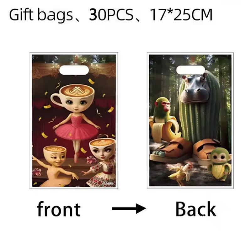 30/10Pcs Tung Sahur Tralalo Gift Bag Talian Brainrot Candy Bags Kids Boys Favors Birthday Loot Baby Showe Decoration Kid Friendly Entertaining Fun