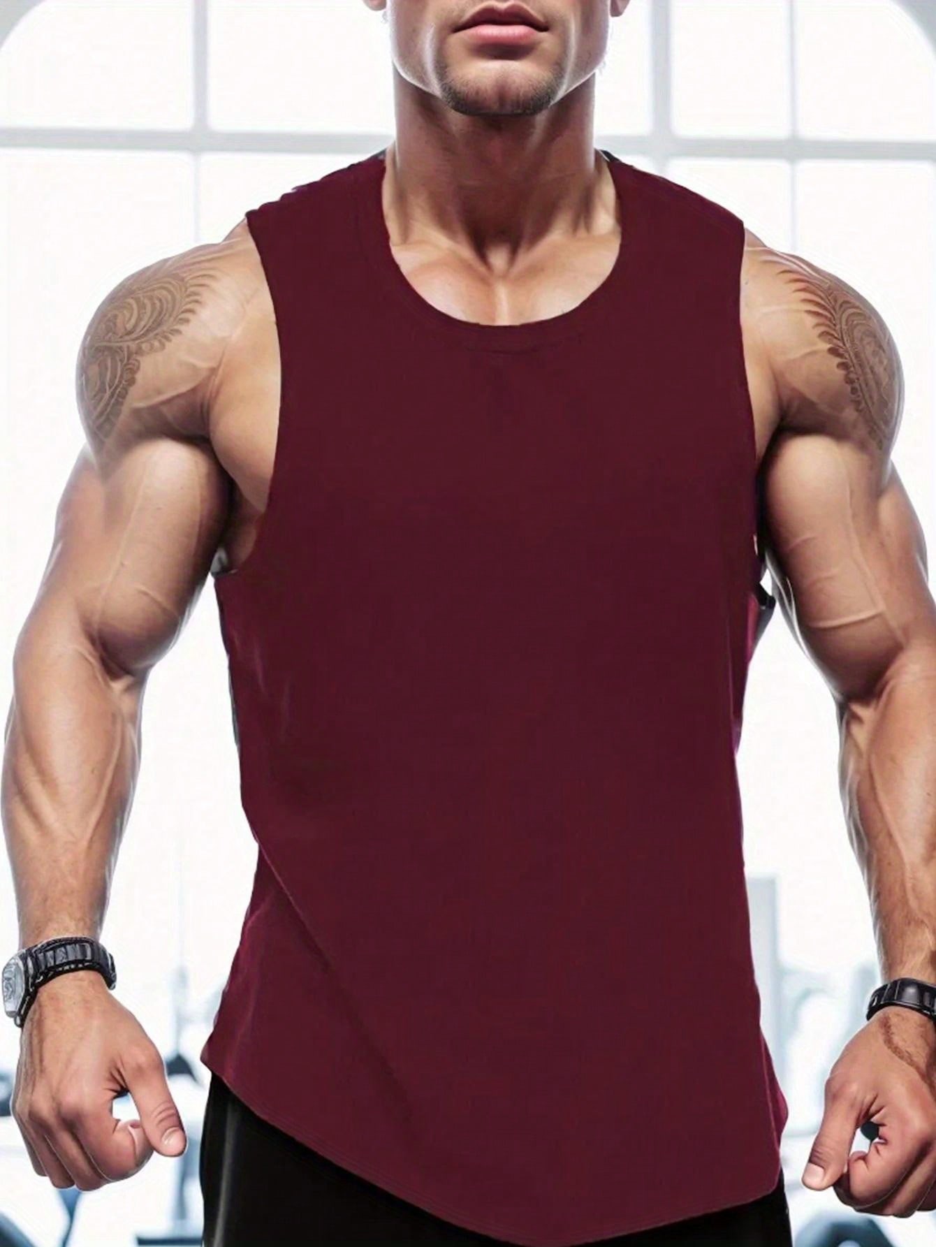 

Летний мужской жилет для фитнеса больших размеров, дышащий, сухой, подходит для занятий спортом на открытом воздухе, фитнеса, повседневной жизни 4XL вино красного