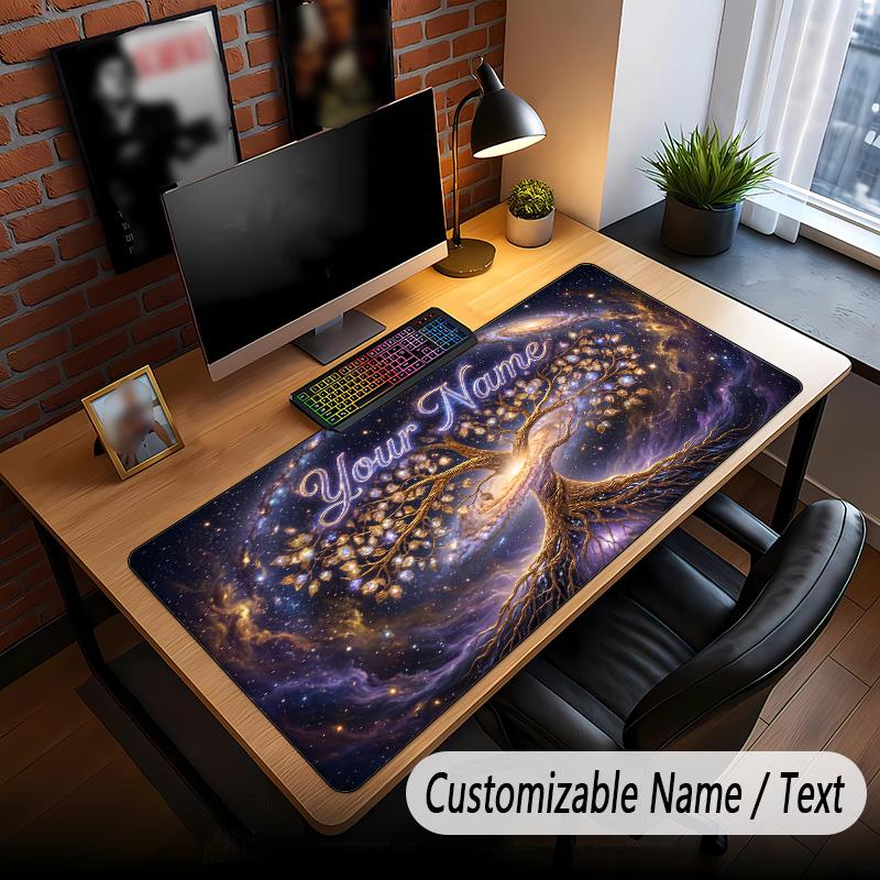 Tree of Life Theme Custom Mouse Pad Personalized With Name Text Customized Desk Mat For Office Home Decor
