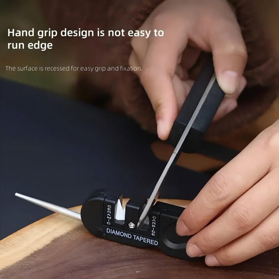 4-in-1 Portable Sharpening ToolFor Outdoor Camping And Hiking Carry-on Sharpening Tool Multi-function No Electricity Required
