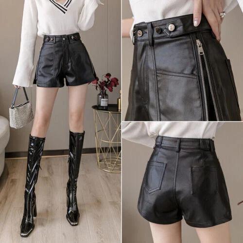 Women Genuine Sheepskin Designer HOT Leather Partywear Cocktail Sexy Shorts
