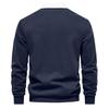 Men Autumn Winter Pullover Sweatshirt Lapel Buttons Half Placket Patchwork Color Elastic