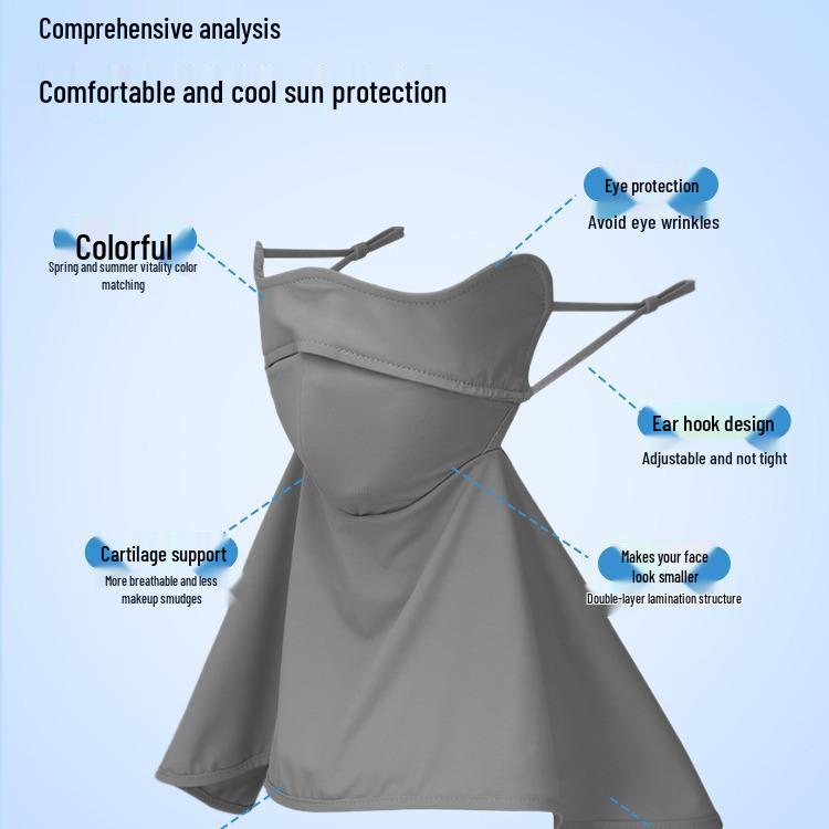 Women's UV Protection Face and Neck Mask for Sun and Eye Protection - Ideal for Cycling and Driving