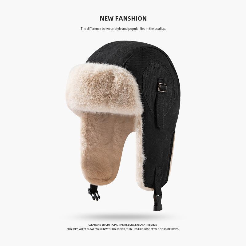 

Винтажная зимняя шапка женская модная с защитой ушей лыжная хлопковая пилотская ветрозащитная шапка-локомотив One Size