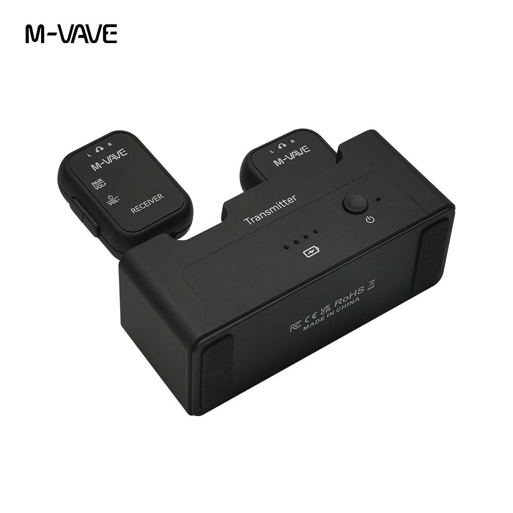 M-VAVE WP-12 2.4GHz Wireless IEM System/1 Transmitter 2 Receivers/3ms Latency/24H Playback/for Live Sound Monitoring Musician