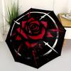 1pc Rose Compass Automatic Open/Close Umbrella with Windproof, Functional Design, 8-Rib Sturdy Canopy, Durable Ribs,005