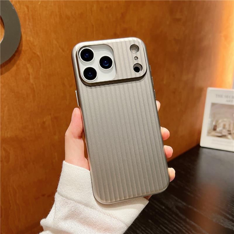 Corrugated Matte Plain Shockproof PC Hard Case for 17 Pro Max 16 15 14