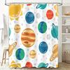 Vibrant Planet Shower CurtainGalaxy Pattern Decorative Plastic Rod Pocket Waterproof Fabric Bath Mat for Home Decoration Multi C
