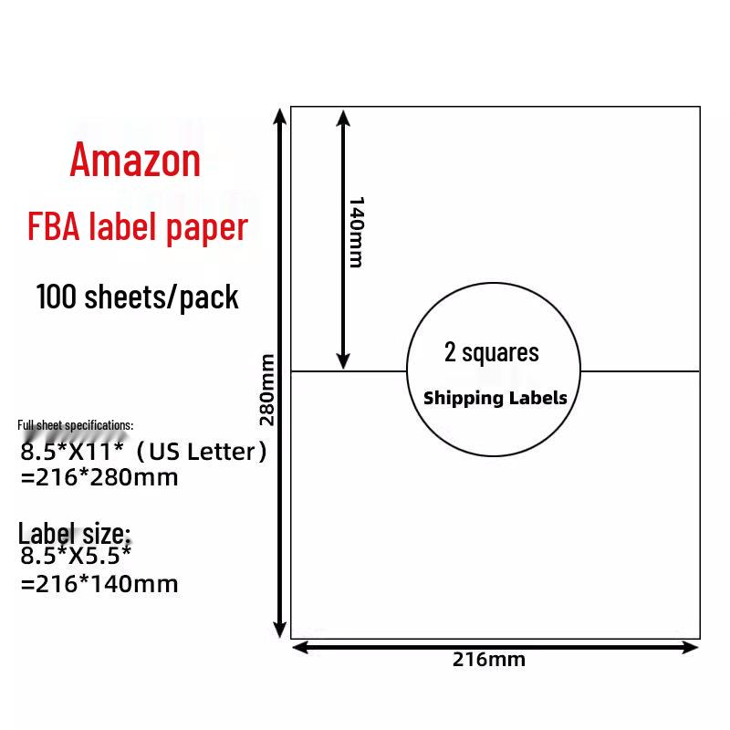 A4 Sticker Printing Paper with Pre-Cut Adhesive Labels, 100 Sheets/Pack