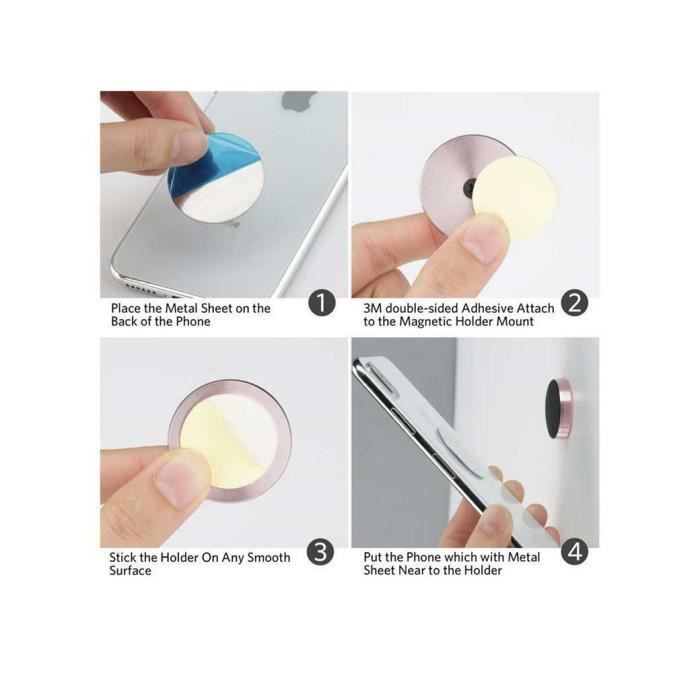 Support Téléphone Voiture - Utoopie - Universel - Aluminium - Magnétique - Argent