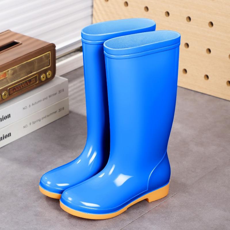 Women's high rain boots labor boots lightweight PVC non-slip mesh yarn inner women's rain shoes back kitchen cleaning water boots rubber shoes