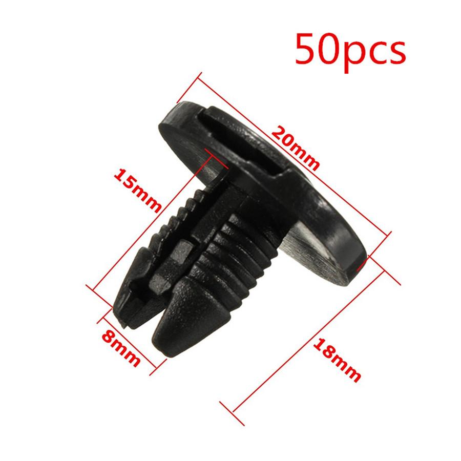 New 50 Pcs Black Plastic Car SUV Fastener Clips Guard Trim Liner For Peugeot 207 307