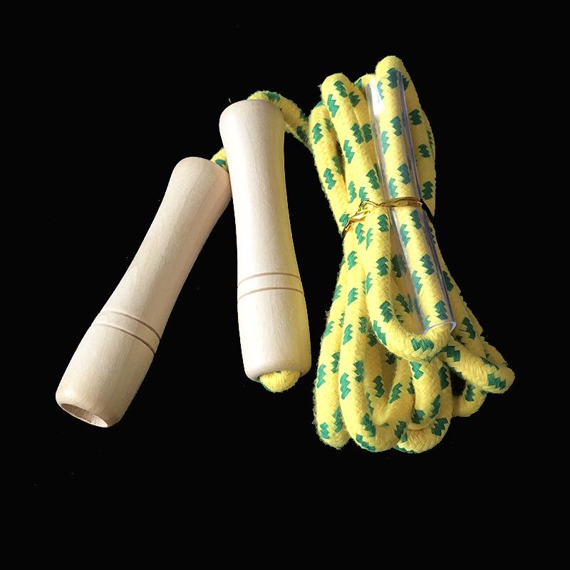 Adjustable Wooden Skipping Rope for All Ages - Cotton Rope for Beginners and Fitness