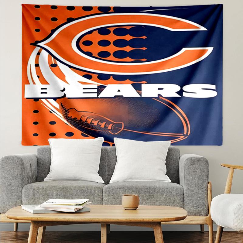 Chicago Bears Tapestry Accessories Playroom Tapestry, for Bedroom,Livingroom, Dormitory Room Wall Decor Fan Birthday Gifts