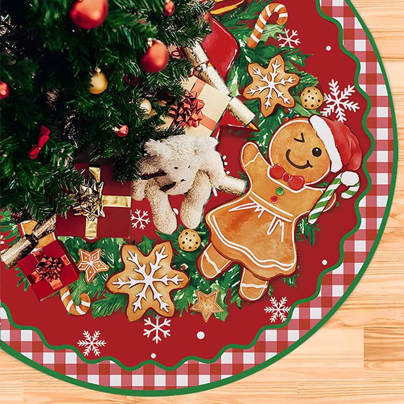 40-90cm Christmas Tree Skirt White Snowflake Xmas Tree Skirt Christmas Tree Decorative Base Carpet New Year Navidad Party Decor