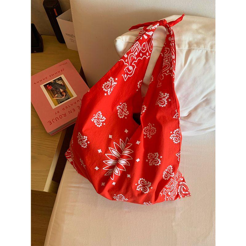 

Falling Qijie Pure Cotton Printing Red Shoulder Bag Versatile 2025 New Fashion Canvas Bag Niche Messenger Bag Red