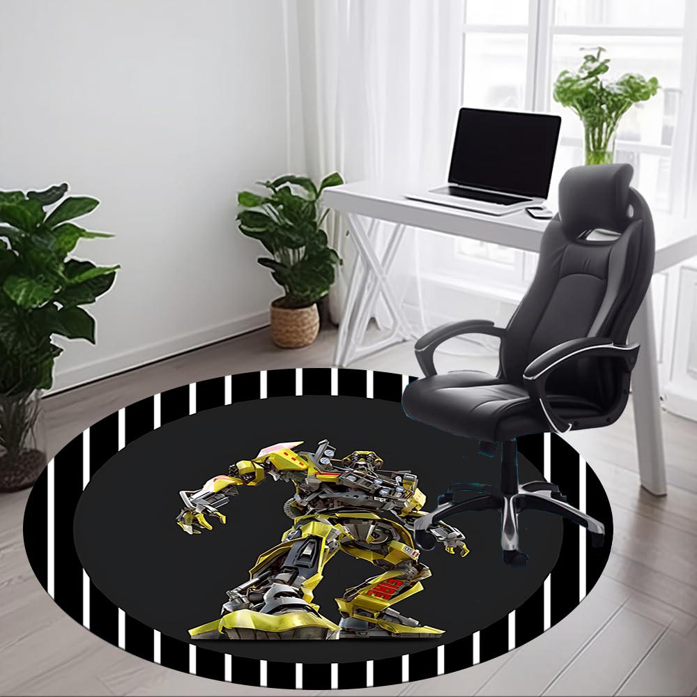 1pc Transformer Robot Chair Carpet for Office - Indoor Non-Slip Washable Polyester Fiber Carpet, Soft Comfortable Mat For Office yy250928017