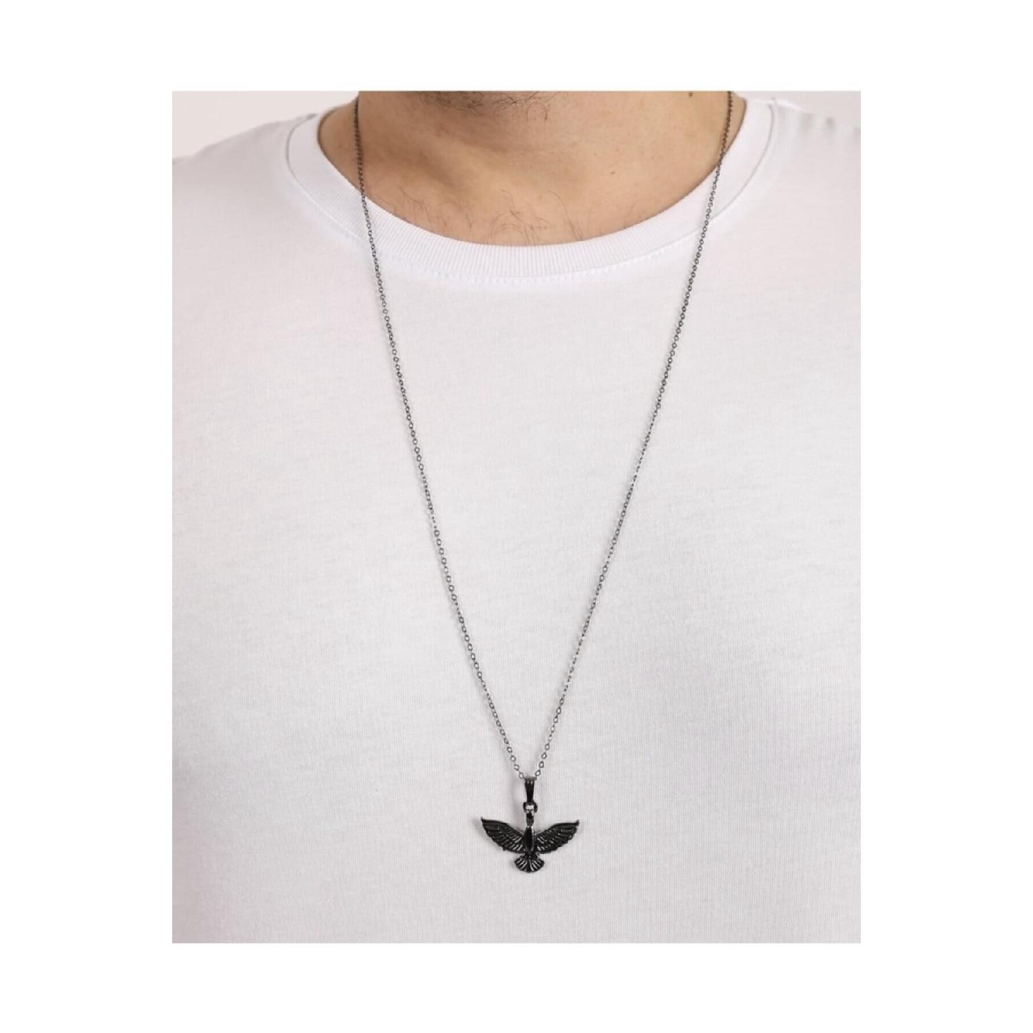 

Чоловіче чорне намисто з птахом Альбатрос із фігуркою птаха