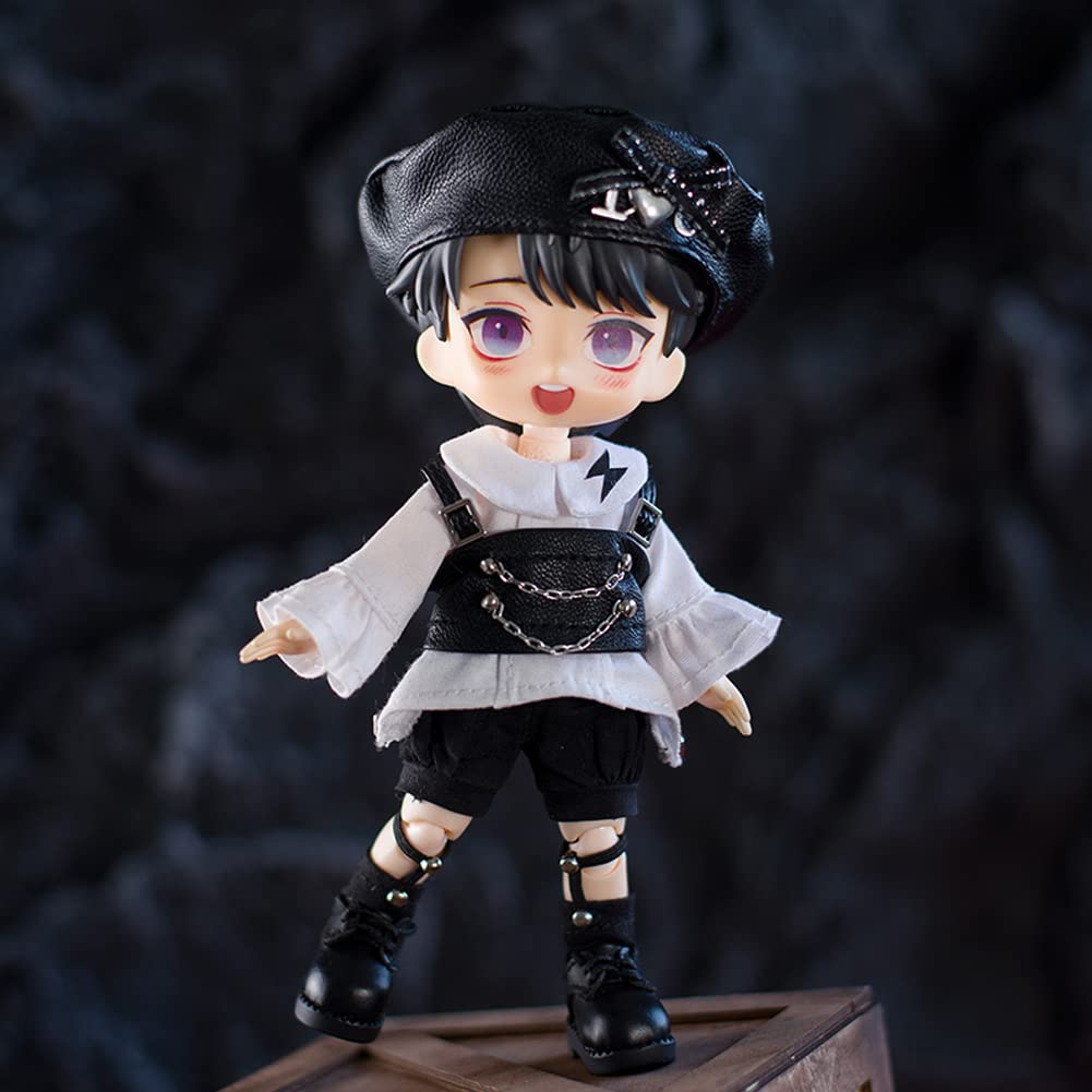 Rakulifey Obitsu 11 Clothing Set Clothes Long Sleeve Shirt Vest Hat Shorts Socks OB11 Size Costume Set Doll Clothes Obitsu Doll Clothes 5 Piece Set