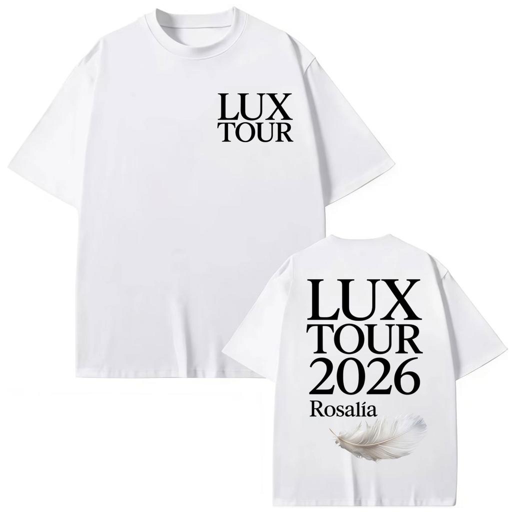 Rosalia LUX Tour Merch Tshirt Fashion Pop Music Short Sleeve Tshirts 2026 Men Women Summer High Quality Cotton T Shirts