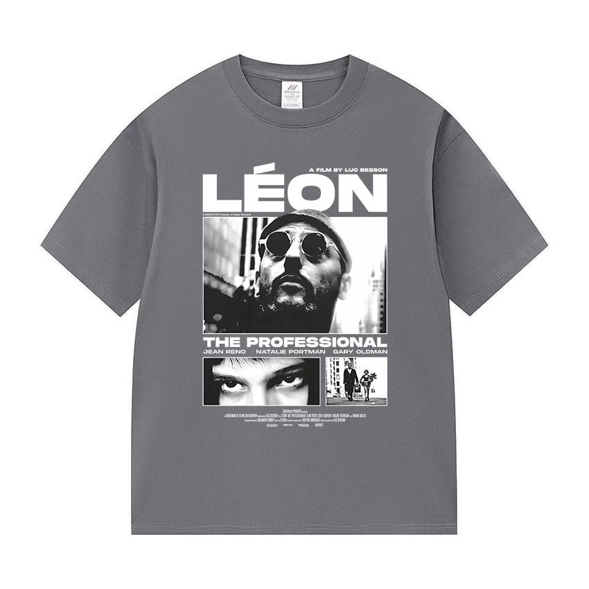 90s Leon The Professional Graphic T Shirts Unisex Cosplay Fashion Tide Short Sleeve Casual Top Vintage Oversized Cotton T Shirt