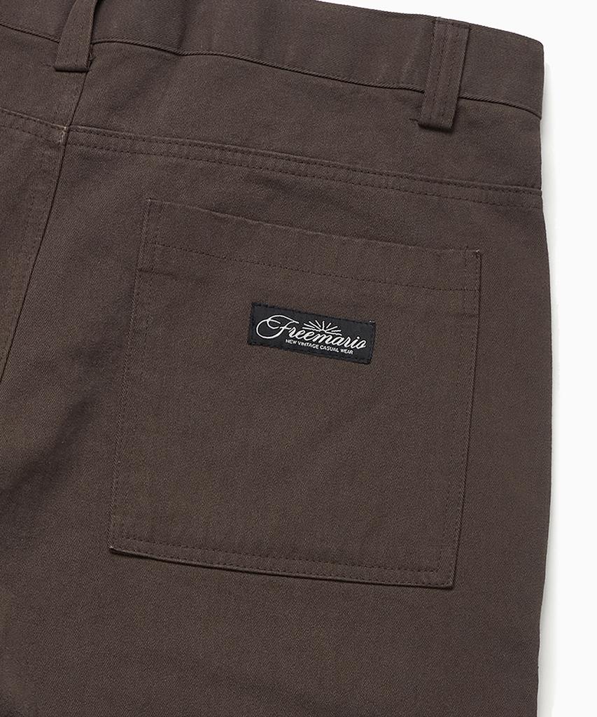 FREEMARIO Side Pintuck Chino Pants [Brown]