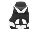 Gaming Chair with Footrest Black and White Artificial Leather
