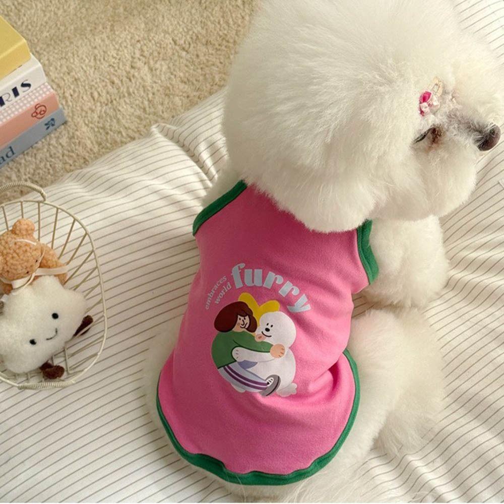 Thin Strap Dogs Vest Printed Design Small Dog Cat Dress T-Shirt Puppy Camisole Spring and Summer