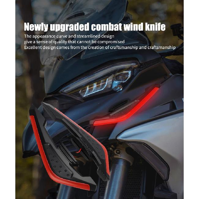 1 pair Motorcycle Front Side Wing LED Light Kit Aerodynamic Wing Lights Universal Spoiler Lamp Motorcycle Decorative Accessories