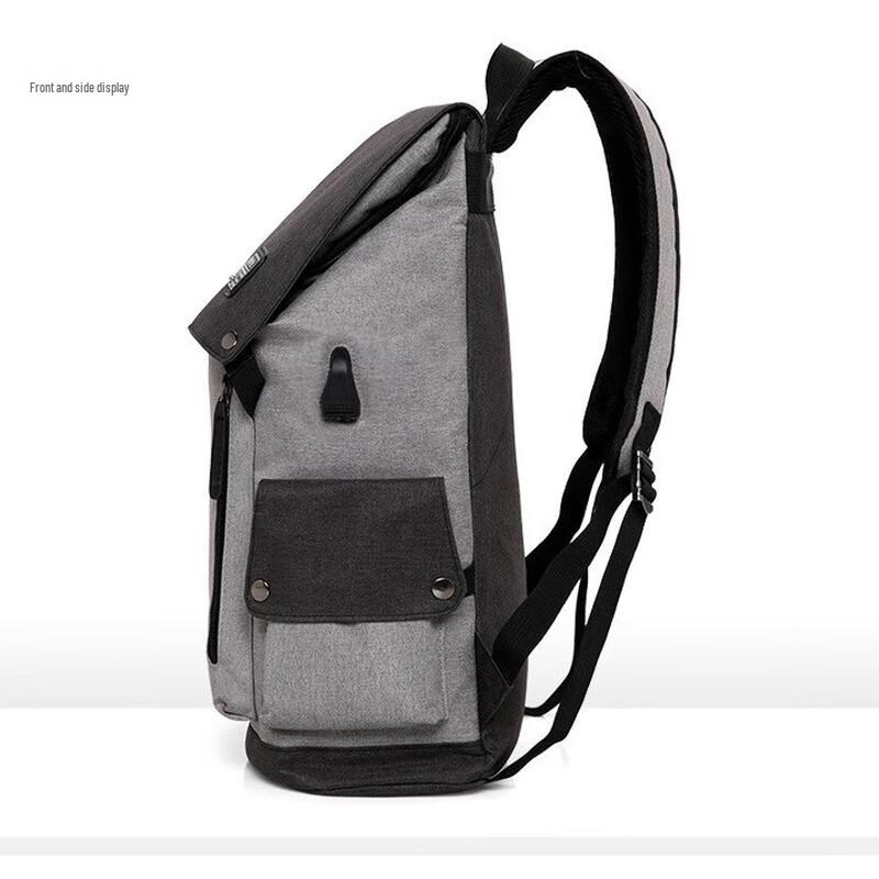 Men's Casual Color-Block Laptop Backpack