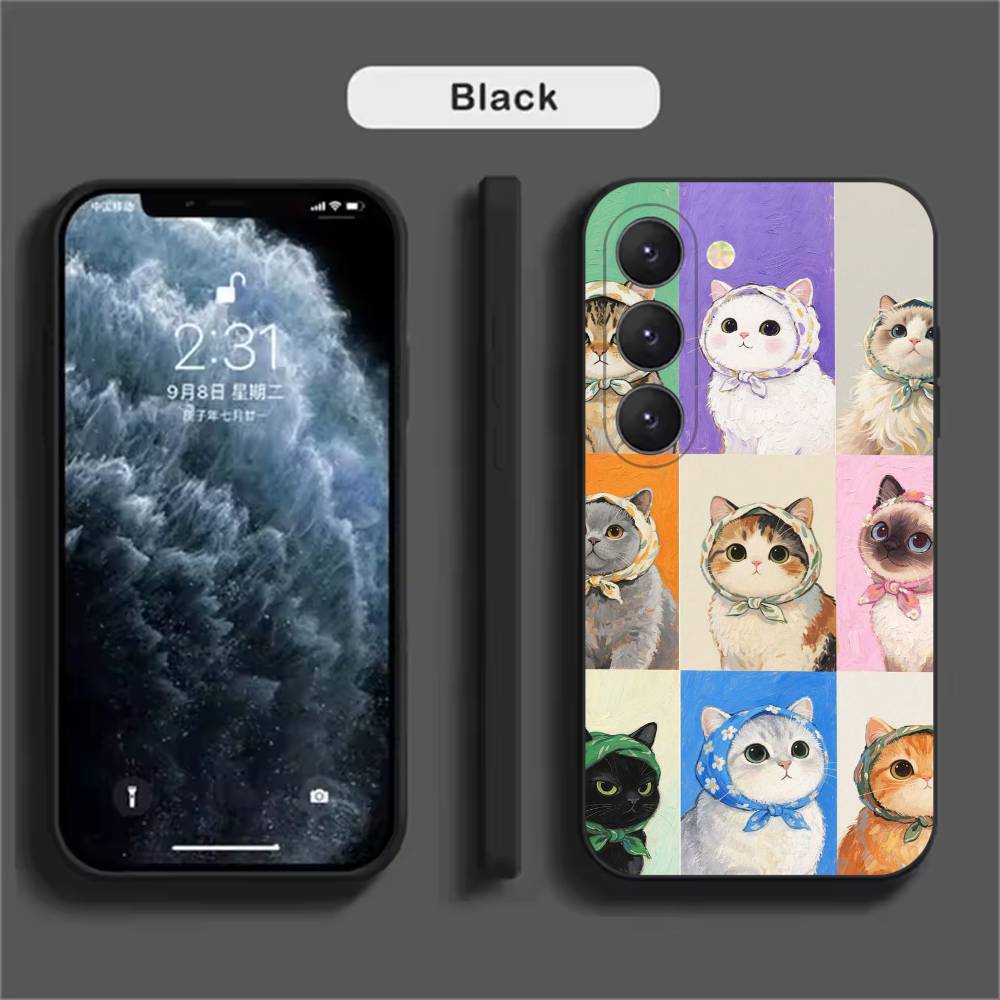 Colorful Cat Design Phone Case For Samsung Galaxy A52 A42 A32 A22 A12 A02S A72 A73 A51 A41 A31 A21S A71 A40 A30S A20S