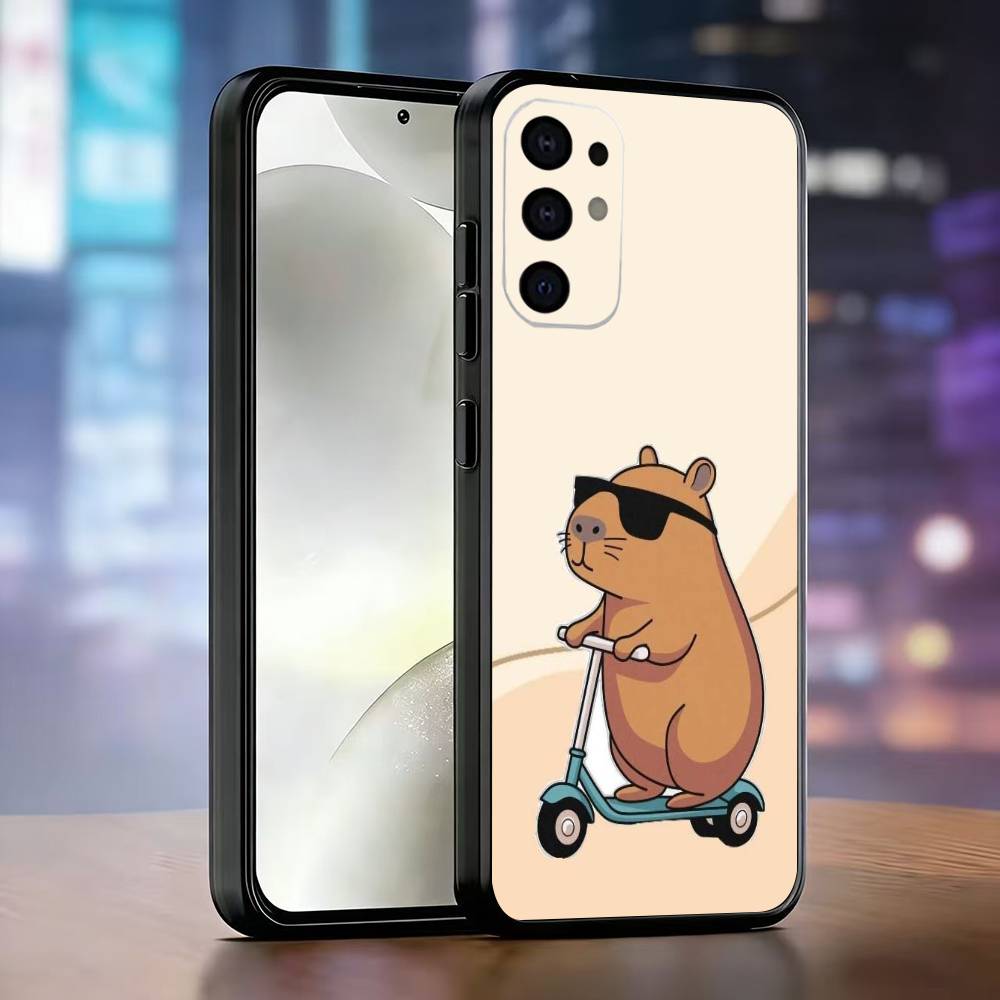 

Capibara Phone Case For Samsung S25,S24,S21,S22,S23,S30,Ultra,S20,Plus,Fe,Lite,Note,10,Black Cover Samsung S24fe