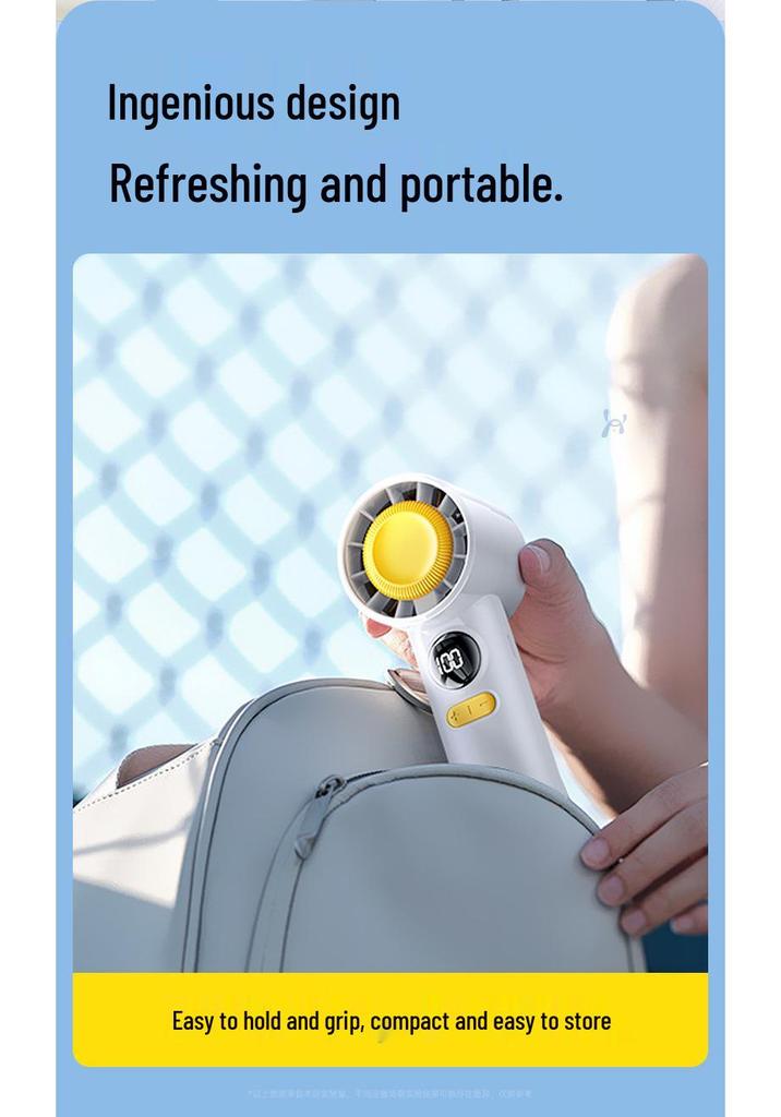 2026 Turbo High-Speed Handheld Fan with 100-Speed Digital Display - Portable and Creative Gift