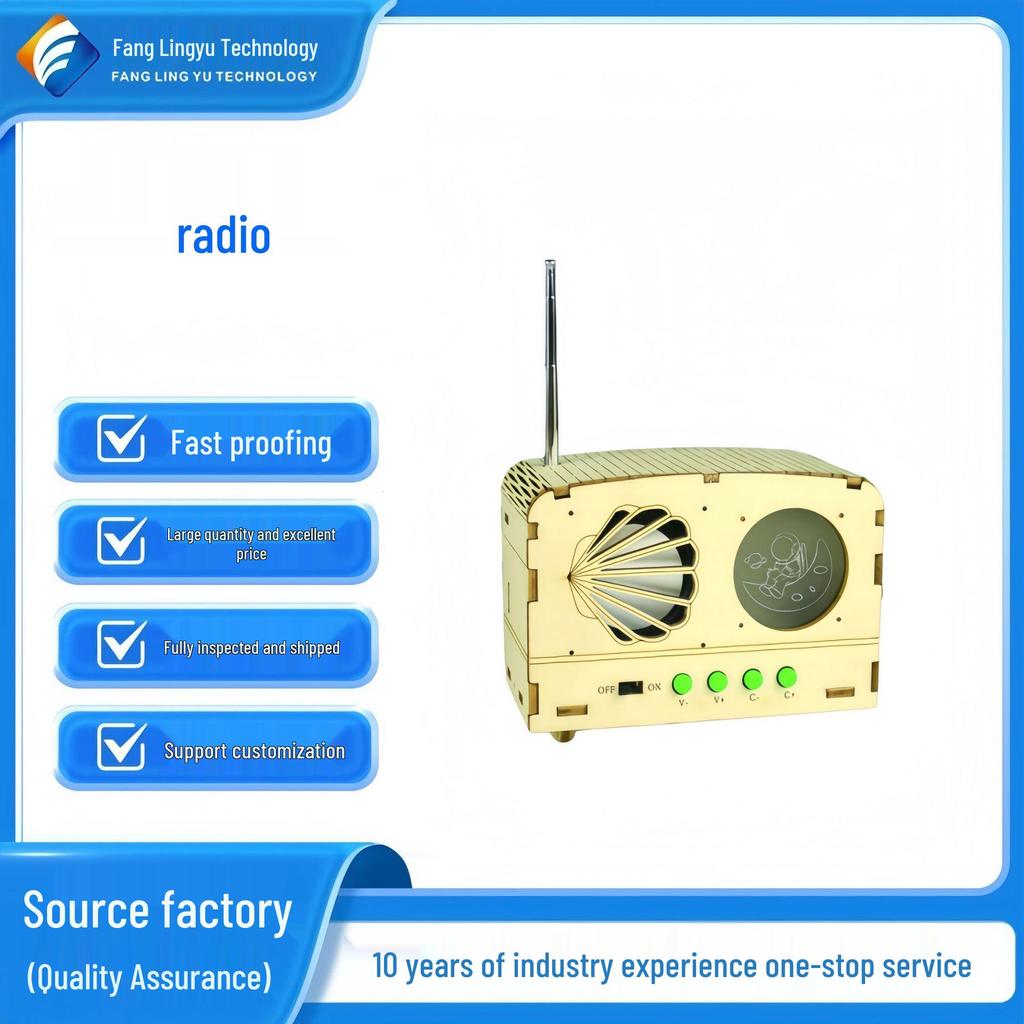 Cross-Border STEM DIY Wooden Radio Kit for Kids - Educational Science Gift