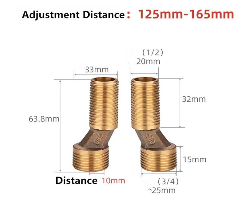 Adjustable Adapter Bathroom faucet shower replace part Solid Brass Wall Mounted Width Replacement Angle Valve Accessories