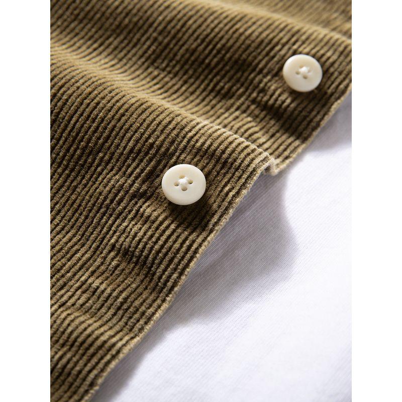 Heavyweight Vintage Corduroy Shirt for Men, Long-Sleeve Pure Cotton Outerwear, Trendy Brand Loose Casual Corduroy Jacket