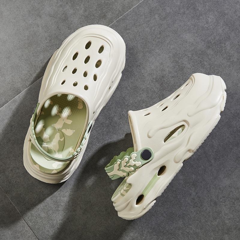 Fashion Men's Trendy Thick Soled Sandals Outdoor Slippers Men Garden Shoes Comfortable Men Summer Casual Shoes Half Drag Beach Sandals