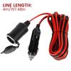 3.6/4M Car Cigarette Lighter Extension Cable 12V-24V Car Charger Cigarette Lighter Socket Adapter with Dust Cover for SUV Truck