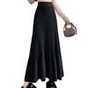 Off-White High-Waisted A-Line Pleated Knit Skirt for Petite Women - Autumn/Winter Korean Style