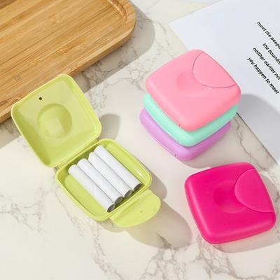 Tragbare Kunststoff-Tampon-Aufbewahrungsbox für Frauen Wattestäbchenhalter Werkzeug Reise Outdoor Set Zubehör Kosmetik Baumwolle Schmucketui