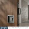 Black Invisible Pocket Sliding Door Lock with Side Handle for Balcony Kitchen Bathroom Bedroom - Pocket Door Hook Lock